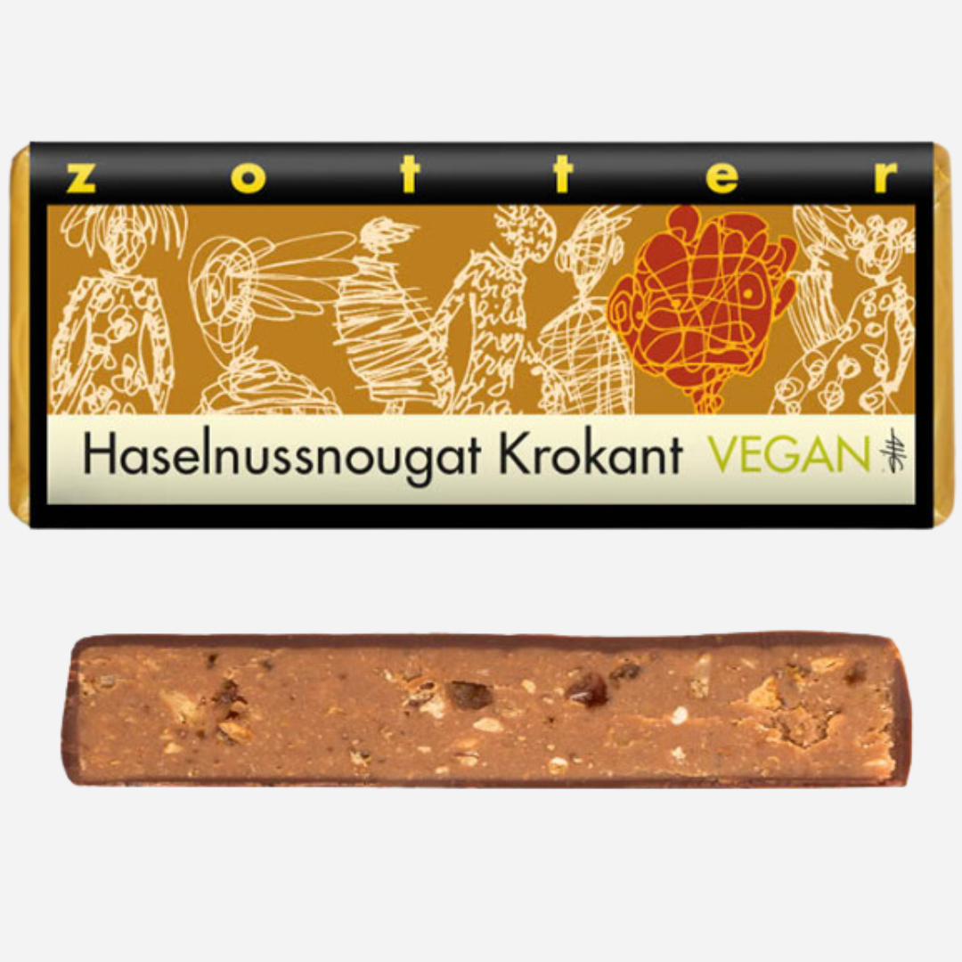 Handgeschöpfte Schokolade Zotter Haselnussnougat-Krokant Handgeschöpfte Schokolade Zotter Haselnussnougat-Krokant